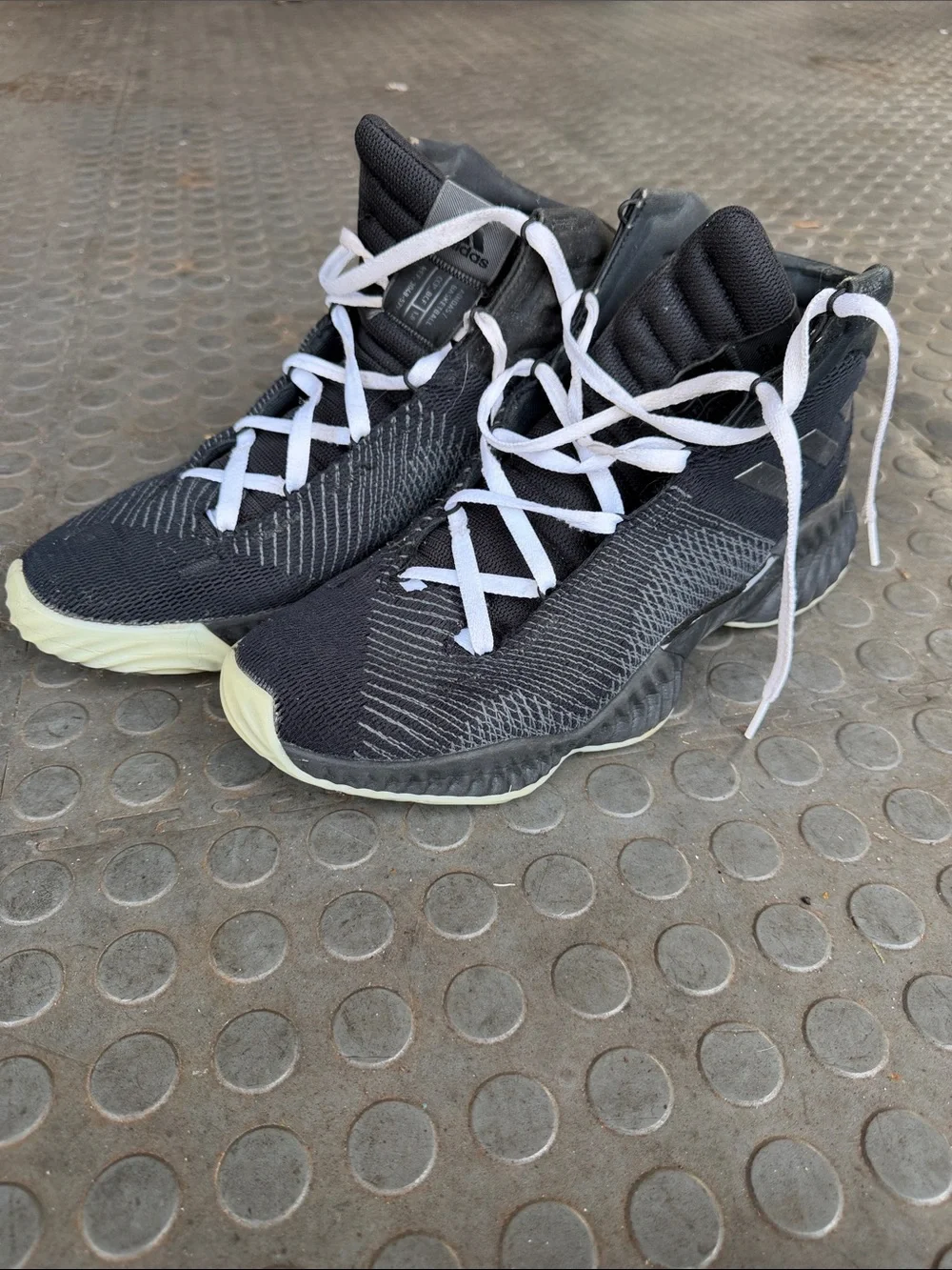 Addidas Men’s High-Top Athletic Sneakers with White Laces